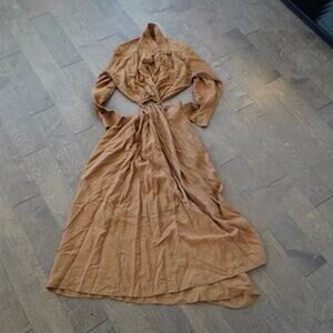 YFB Young Fabulous Broke Derby Waist Cutout Dress Brown Womens Size Large